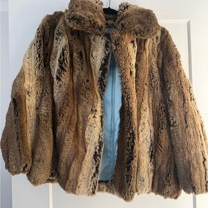 Frances Valentine Faux Fur Coat with Light Blue Lining